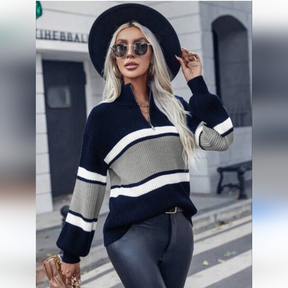 SHEIN Sweaters - Shein Stylish Women's Black and Gray Sweater Size Large